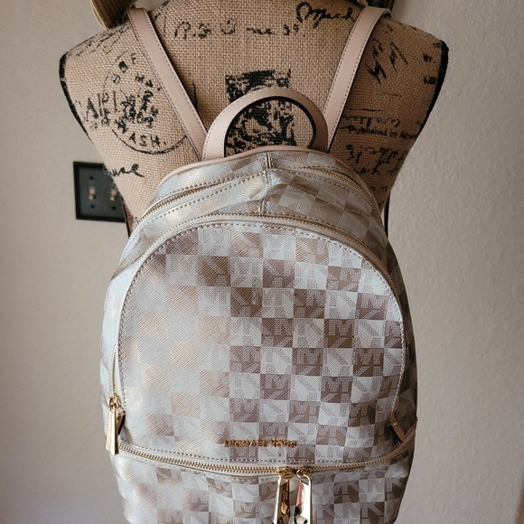 Michael Kors Beige and Gold Backpack - Picture 11 of 16